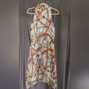 Chain Print Pleated Dress